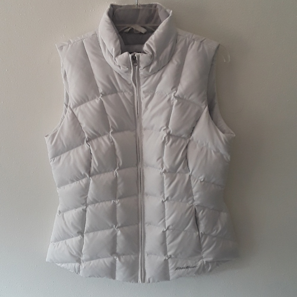 Eddie Bauer White Down Puffer Vest